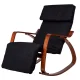 Modernhome Rocking Chair with Adjustable Footrest, Grey/Walnut