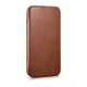 iCarer Oil Wax Genuine Leather Folio Case for iPhone 14 Plus with MagSafe, Brown (AKI14220707-BN)