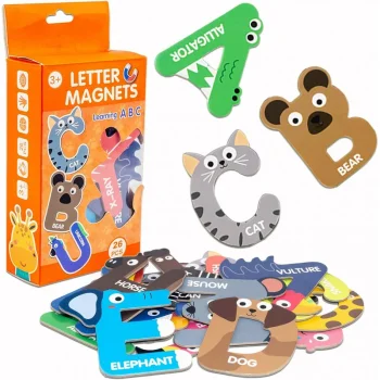 Large Fridge Magnets Alphabet and Animals, 26 pcs