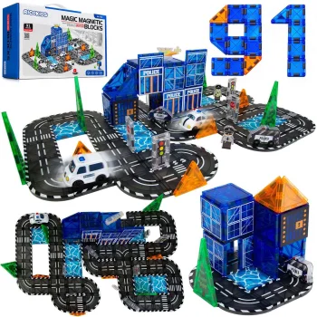 Ricokids RK-783 magnetic police town construction set, 91 pieces