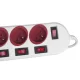 Maclean MCE204 R/W Power Strip, 5 Outlets, with Switches, 1.5m
