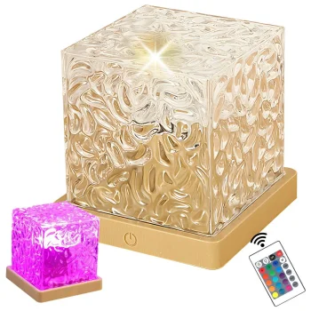 RGB Crystal Night Light with Remote and USB, Decorative Cube