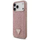 Guess Rhinestone Triangle Logo Case for iPhone 17 Pro Max, Pink