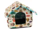 Pet house bed for dogs and cats M grey with black interior