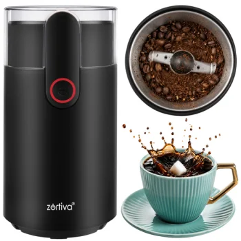 Zortiva Electric Coffee, Nut and Spice Grinder, 150 W, Black