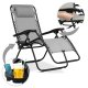 Sofotel Chillwell Folding Garden Lounger with Cushion, Set of 2, Grey