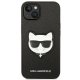 Apple iPhone 14 Plus 6.7\" Karl Lagerfeld Saffiano Choupette Head Patch Case Cover (KLHCP14MSAPCHK), Black