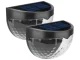 Solar Powered LED Wall Lights with Dusk Sensor for Garden, 2 Pack, Black