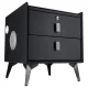 Smart Bedside Table with Fingerprint Lock and Wireless Charging, Black