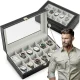Watch Box for 12 Watches Massido MS-710, Black, Beige