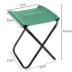 Folding Camping Stool, Metal Frame, Green