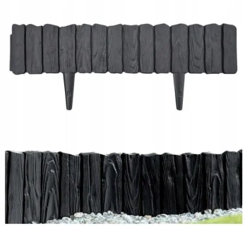 Decorative Lawn Edging WOOD 58 × 12.5 cm, Black