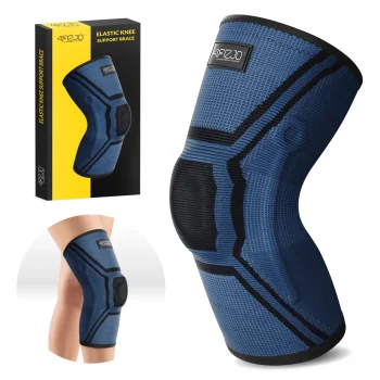 4FIZJO Elastic Knee Support Brace with Patella Ring M, Blue