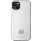 Guess iPhone 15 Plus Case 4G Strass Metal Logo, Silver