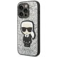 Karl Lagerfeld Glitter Flakes Ikonik Case for iPhone 14 Pro Max - Silver