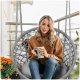 Sofotel BOHO Hanging Hammock Chair for Patio and Bedroom with Cushion, Gray