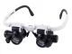 Watchmaker Headset Magnifier with LED Light 8x 23x, White-Black