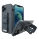 Telefono dėklas iPhone 13 Pro su reguliuojama virvele, 1 mm, tamsiai mėlynas