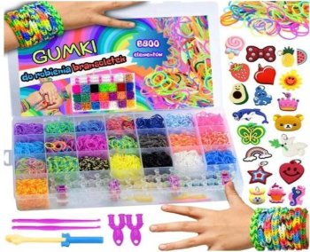Rubber Band Bracelet Making Kit XXL 6800 Pieces Loom, 22 Colors