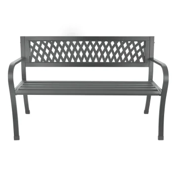 Longwell Industrial Ltd H-048 Garden Bench with Backrest, Graphite