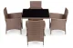 MultiGarden Rattan Garden Furniture Set 4 Chairs and Table, Light Brown