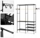 Massido MS-866 Large Clothes Hanger Rack Open Wardrobe with Storage Shelves Clothe Closet