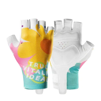 Rockbros S389 Women's Short Finger Cycling Gloves Shock Absorbing L - Multicolor