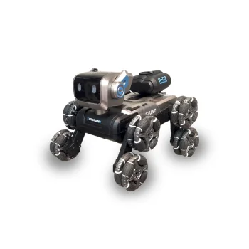 Remote control robot dog, 8 wheels, acrobatics, music, lights