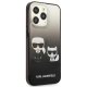 Karl Lagerfeld iPhone 13 vāciņš Ikonik Karl & Choupette Melns