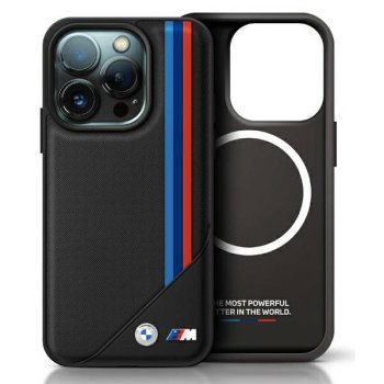 BMW M Meshed Tricolor Stripes MagSafe Case for iPhone 16 Pro Max - Black