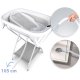 Nukido NK-279 Foldable Baby Bathtub with Stand and Thermometer, White/Grey