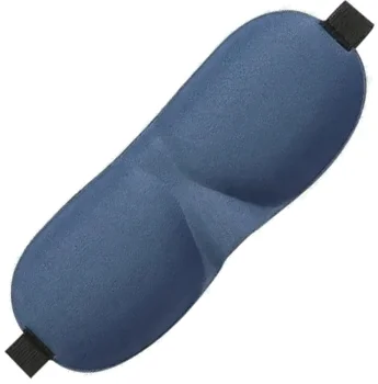 3D sleep mask with adjustable strap, breathable, dark blue