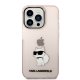 Karl Lagerfeld Ikonik Choupette vāciņš iPhone 14 Pro Max - Rozā
