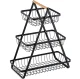 3-Tier Metal Fruit and Vegetable Basket DA78A, Black