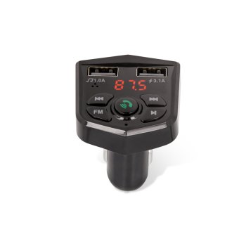 Bluetooth FM Transmitter for Car, Setty TFM-03 with 3.1A USB Charger, black