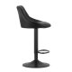 Swivel Bar Stool with Adjustable Height and Footrest, Faux Leather, Black