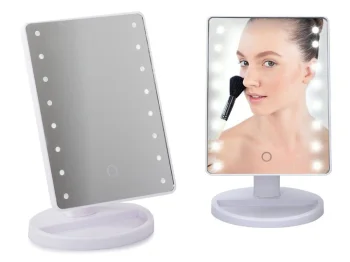 Cosmetic Mirror with 16 LED Illumination, White