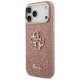 Guess Fixed Glitter Big 4G Metal Frame Phone Case Cover iPhone 17 Pro Max - Pink