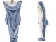 Wearable Shark Blanket Hoodie for Adults, Cozy Pajama Costume, Size L, Grey