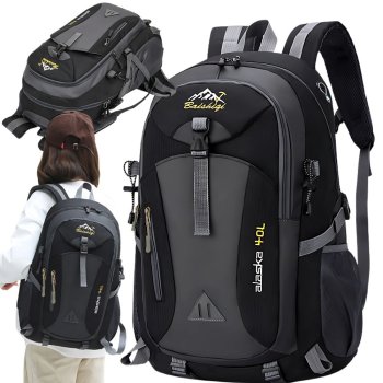40L Hiking Backpack for Trekking and Travel, Black