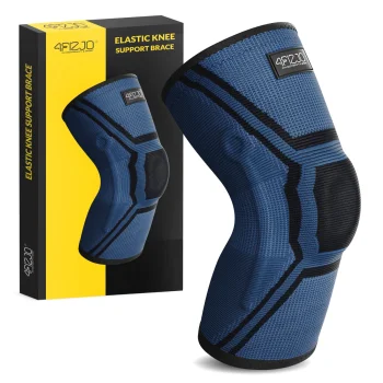 4Fizjo 912 Elastic Knee Brace with Patella Stabilization, Size L, Black/Blue
