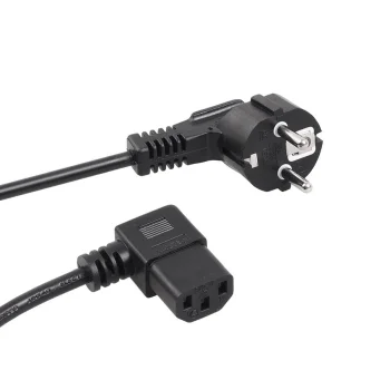 Maclean MCTV-803 Angled Power Cable, 3-Pin, EU Plug, 3m