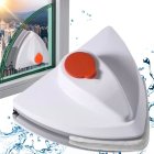 Double-sided magnetic window cleaner with strong magnets and precise squeegee, white/orange