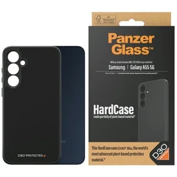 PanzerGlass HardCase with D3O® Bio and Military Grade Certification for Samsung Galaxy A55 5G - Transparent and Black