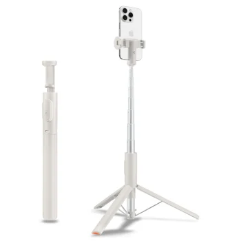Spigen S541W Bluetooth Selfie Stick with Tripod, White