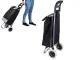 Solid Foldable Shopping Trolley Bag on Wheels Black