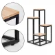 ModernHome 4-Tier Plant Stand Metal/MDF, Light Walnut
