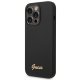 Guess Silicone Vintage Gold Logo Case for iPhone 14 Pro Black