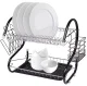 2-Tier Dish Drying Rack, Black