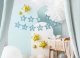 Baby Shower Star Banner Garland for Boy, Light Blue, 290 cm